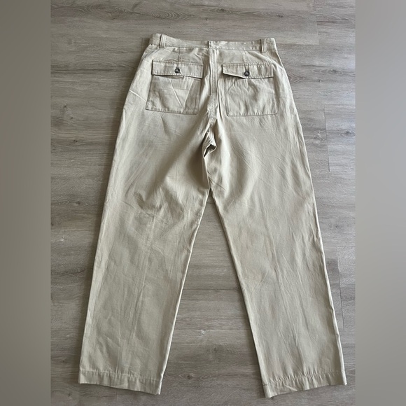 ZARA Cotton Linen Blend Relaxed Fit Pants Sz L - Picture 6 of 7